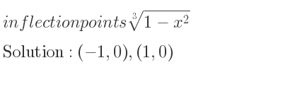 The inflection points of \sqrt[3]{1-x^2} are (-1,0),(1,0)